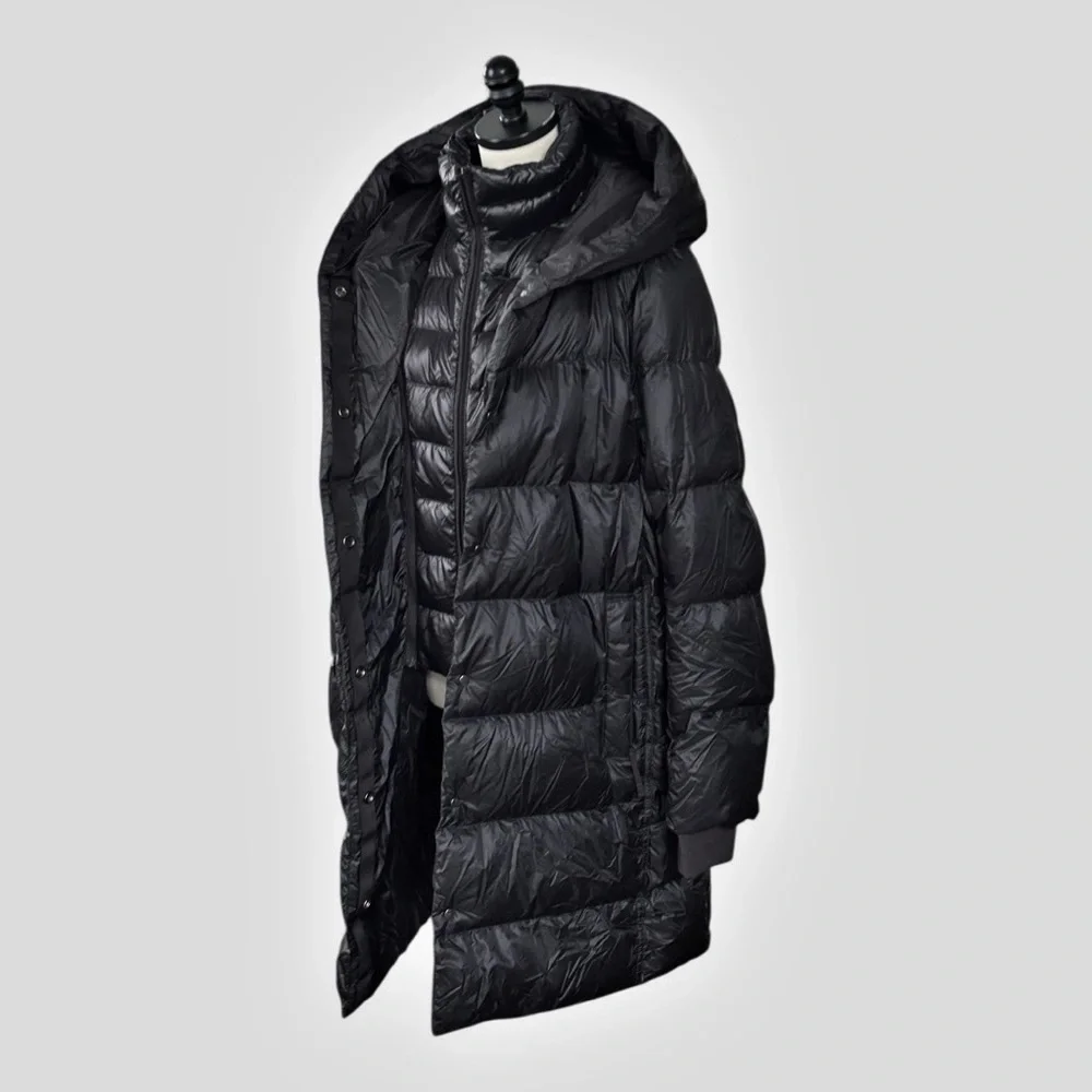 Athleta Lofty Down Long Winter Puffer Coat Black | Large - Picture 4 of 15